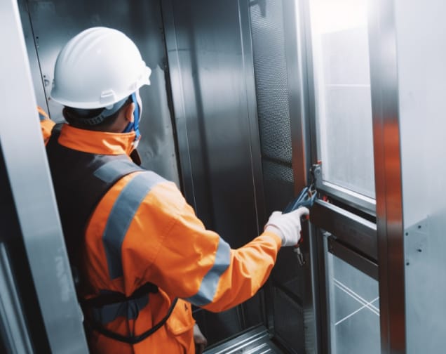 Painel de controle moderno de elevador após modernização